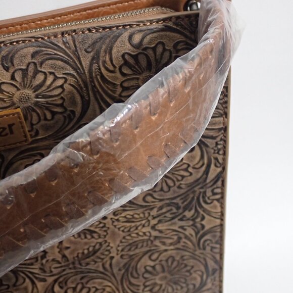 Wrangler Floral Embossed Fringe Hobo/Crossbody Purse - Picture 3 of 8